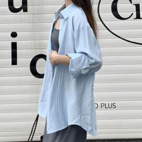 비치긴팔셔츠 여름 긴팔 겉옷 남방 셔츠 휴가지 바캉스 얇은 외투