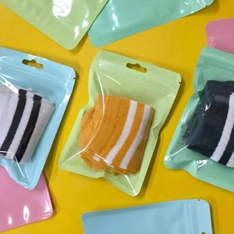 마카롱 컬러 지퍼 비닐 백