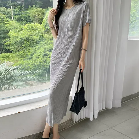 [모니카룸] (55~77)(빅사이즈)포케 주름 원피스
