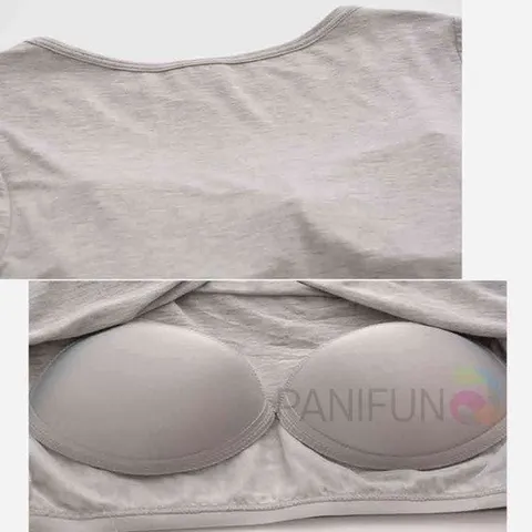 여성캡티셔츠 모달 스판 브라티 여성브라반팔티 캡내장반팔내의 여성패드티셔츠 브라캡티셔츠 여성노브라티셔츠