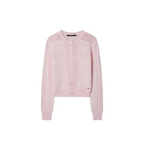 게스자켓 TQT YP1S2652_LPI 여성 리본 스카시 스웨터 가디건_LIGHT PINK