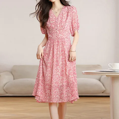 ATMARK 미디브이넥페이즐리원피스_AA63OP073G