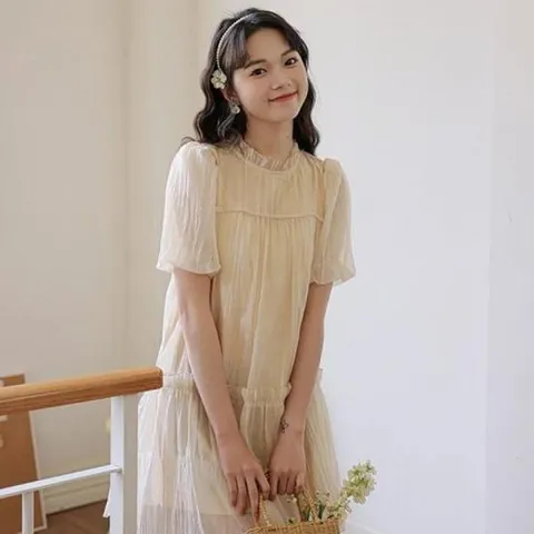 셔링원피스 원피스 프릴 퍼프 LL-1009249