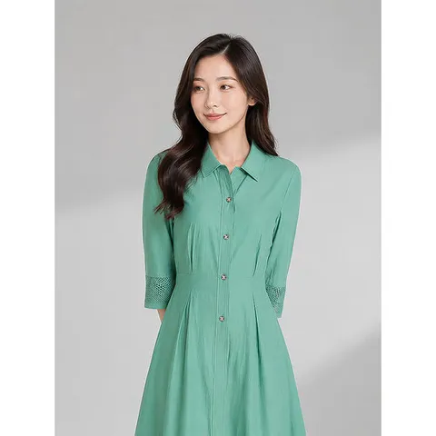 크로커다일레이디 메쉬 배색 원피스_CLFMOP105