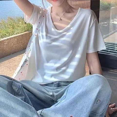 유넥반팔티 무지 1008966 U넥 루즈핏 반팔티셔츠