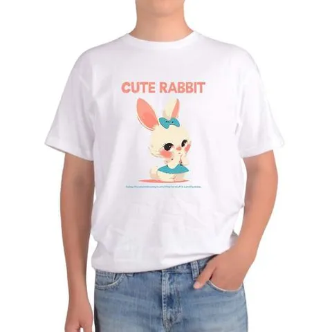 오버핏반팔 CUTE RABBIT 레트로토끼 가든토끼 체리
