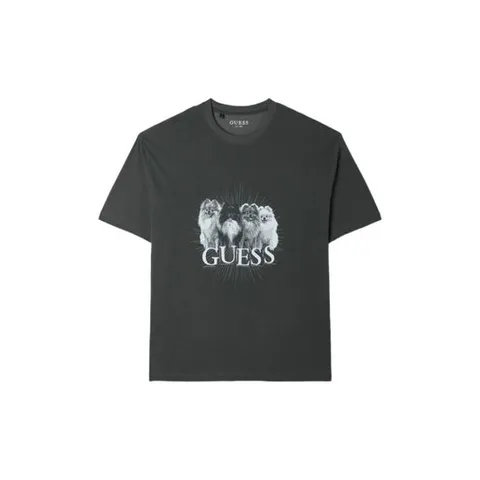 게스반팔티 NQK MP2K7462_CGY 남녀공용 폼폼 반팔티_CHARCOAL GREY