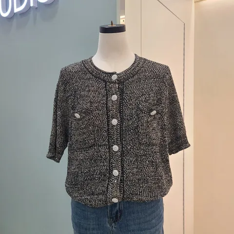 [수스]반짝이 가디건 S263BKT851/블랙_YS