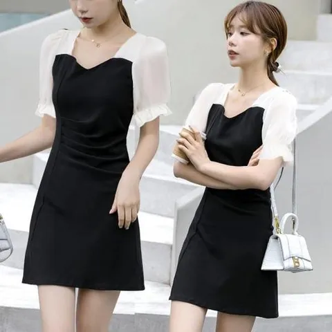 상견례 하객 여름원피스 브이넥 바캉스 피로연 봄