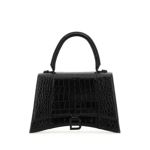 발렌시아가 아워글래스 탑 핸드백 6196681LR67 1000 BLACK
