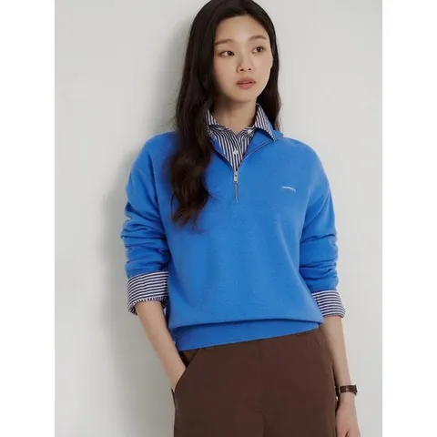 [빈폴레이디스] [Essential] 베러 핏 쿼터 집 니트  블루 (BF6851E04P)