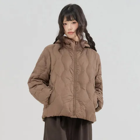 여성 라이트 다운 퀼팅 후드 점퍼-FFRG4761C0U