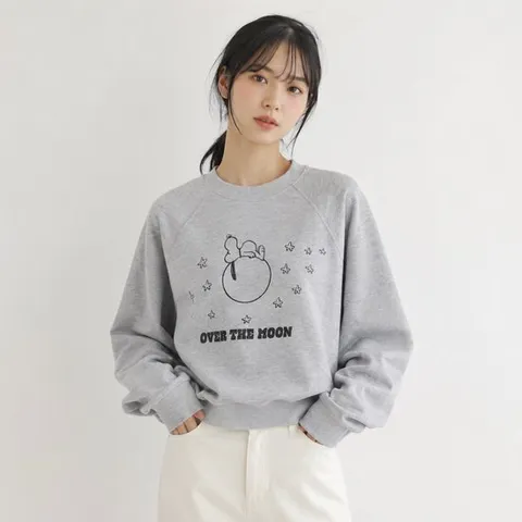리던 356-08WCGC001 클래식 스누피 문 여성 맨투맨