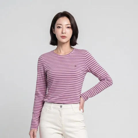 PAT 스트라이프 라운드 티셔츠_1K85380