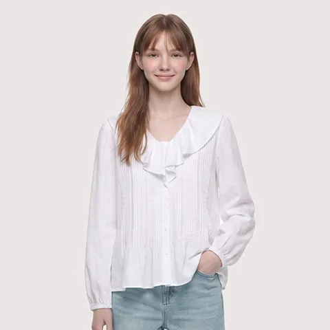 [써스데이 본사] 핀턱 포인트 블라우스_T266MBL131W