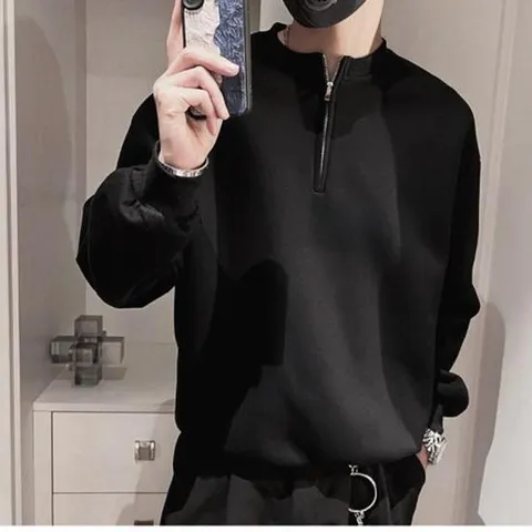 캐주얼 반집업 맨투맨 지퍼