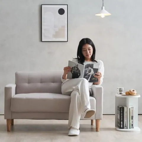 루비 2인용 쇼파 패브릭 PU가죽 원룸 카페 10Colors