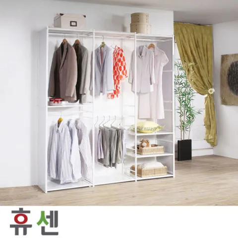 [휴센] 휴시스 프리미엄 1900+측판/자가직립 드레스룸/시스템장/수납가구/옷걸이행거