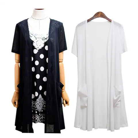 [해피통통] 여성 반팔 가디건 빅사이즈 여름용 정장 쿨가디건 오피스옷 미시 하객 여름 아우터 여성의류