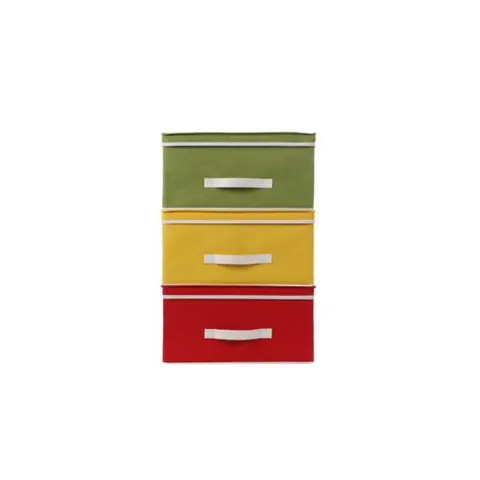 까사마루 리빙박스 레드/옐로우/그린 3종세트