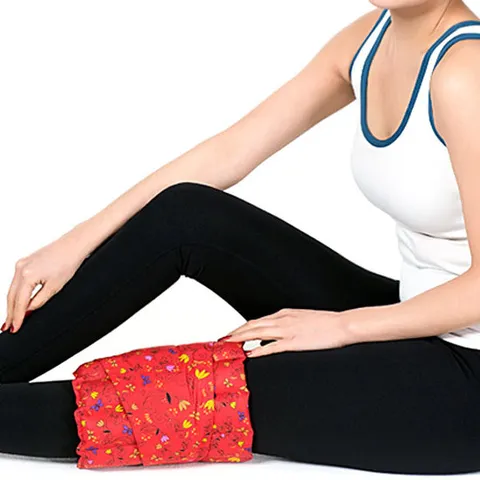 천연허브 냉온열 순면 100% 무릎용 찜질팩 - 레드 -