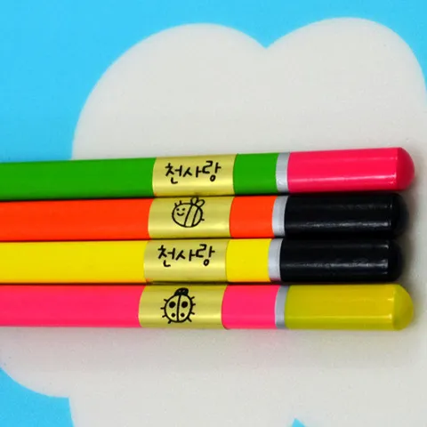 방수네임스티커 골드 연필용 혼합그림