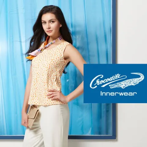 크로커다일 여성속옷 아이스 브라탑 민소매 티셔츠 브라 1종 오렌지크림