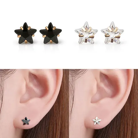 [미니아트] 14K 골드 6mm 별 큐빅 금 귀걸이