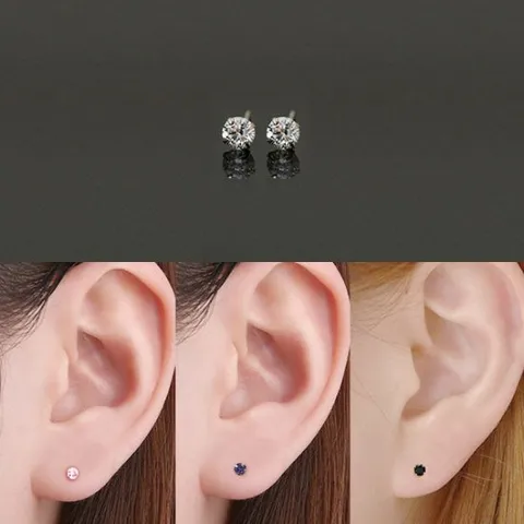 [미니아트] 14K 골드 3mm 라운드 큐빅 금 귀걸이