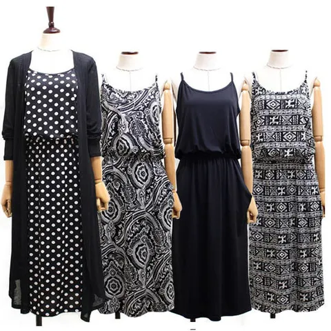 [해피통통] 빅사이즈 쿨 나염 나시 원피스 여성 끈나시 여름원피스 오피스옷 미시 시원한 바캉스 여성의류