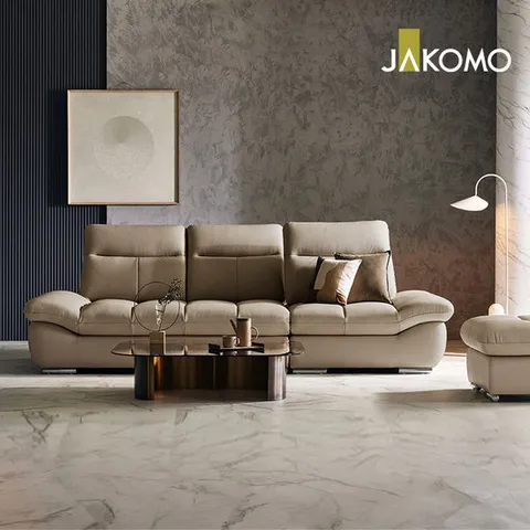 [자코모]에비뉴엘 스윙 3.5인 기능성 소가죽 소파+스툴