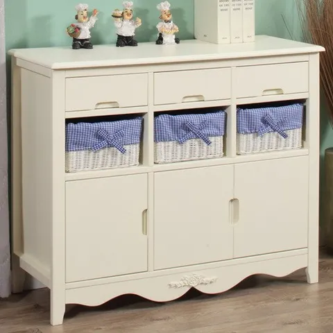 아리아 원목라탄 와이드 서랍장/수납장