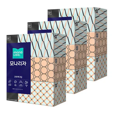 모나리자 아로마향 미용티슈 200매 9개 각티슈