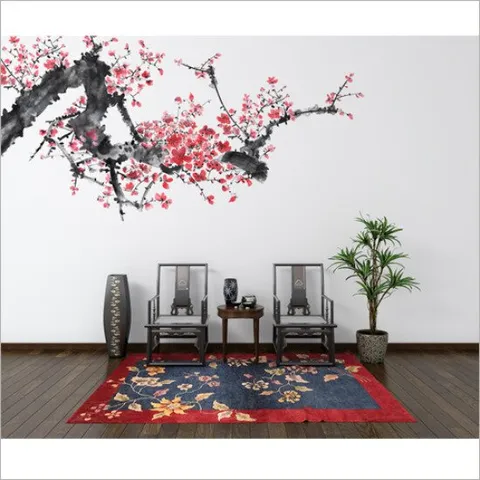 매화꽃포인트벽지 매화꽃벽지 매화벽지 한국화벽지 뮤럴벽지