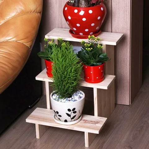 [아이엔]400 원목 3단 화분대