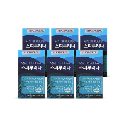 닥터 스피루리나 6박스 (6개월분) 하와이산 피부건강 항산화 비타민D 아연 엽산