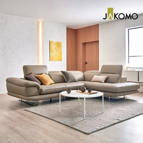 [자코모]키프 4인 코너카우치형 기능성 천연면피 소가죽 소파