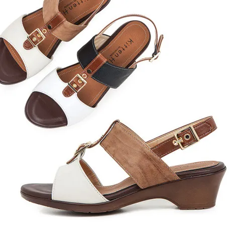 Kitten Hill 웨지 샌들 KB0066 브라운/블랙 4cm