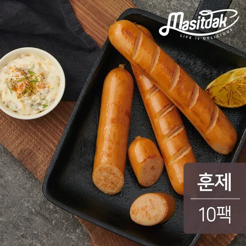 [랭킹닭컴] 맛있닭 닭가슴살 소시지 훈제 100gX10팩(1kg)