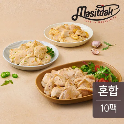 [랭킹닭컴] 맛있닭 스팀 닭가슴살 혼합 100gx10팩(1kg)