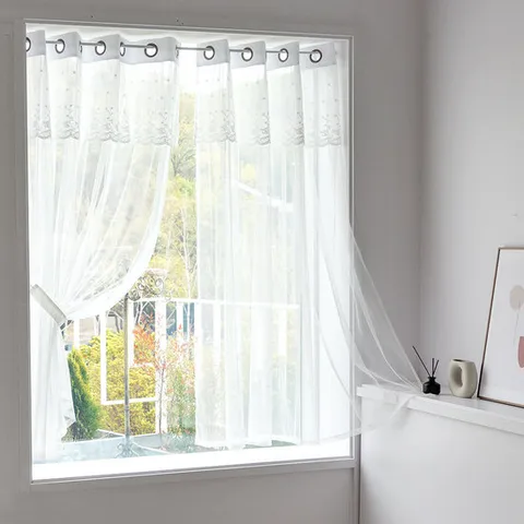 까르데코 디망쉬 창문 레이스커튼 2장