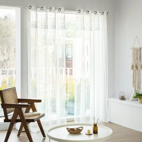 까르데코 디망쉬 긴창 레이스커튼 2장