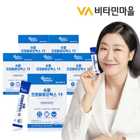비타민마을 퍼펙트바이오틱스 슈퍼 프로바이오틱스 19 생 유산균 6박스 6개월분