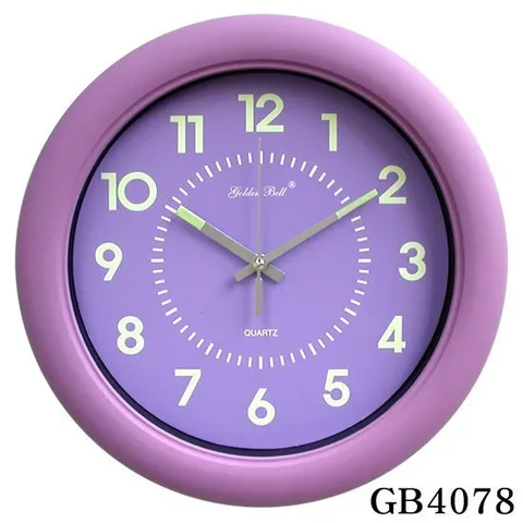 [골든벨시계]GB4078 야광 무소음 벽시계 원색칼라의 이쁜 원형