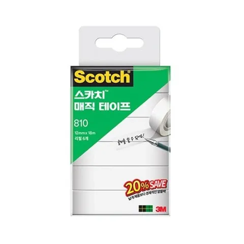 3M 스카치 매직테이프 810R-6(12X18M) 세이빙 팩