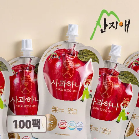 [리뉴얼] 산지애 사과원액주스 100팩