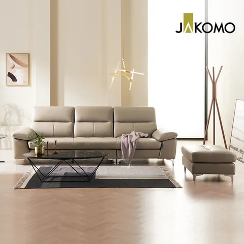 [자코모] 대디 4인 천연면피 소가죽소파+ 스툴.