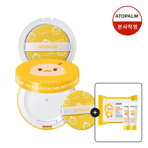 [아토팜] 톡톡페이셜 선팩트15g 본품+리필 (증정)클렌징패드+징크선크림10g*2 4/13~4/19