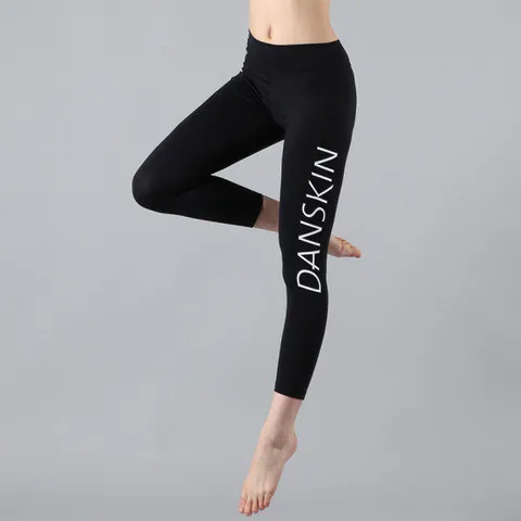 [DANSKIN] DN50007B 단스킨 로고 9부 레깅스 Black