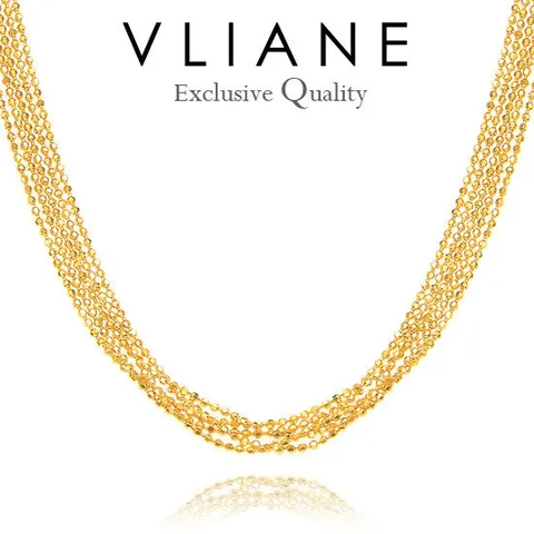 [브리앙] 18K 미러볼 레이어드 목걸이 5줄 (금목걸이,롱체인)